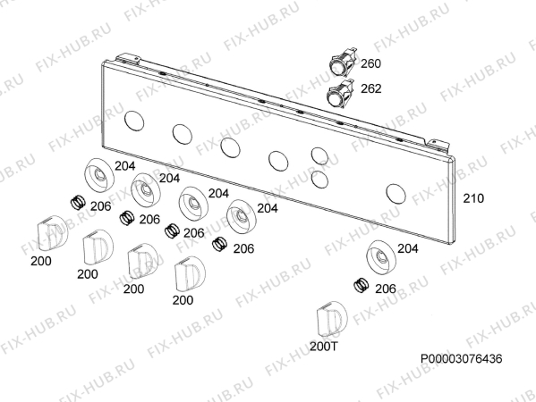 Взрыв-схема плиты (духовки) Zanussi ZCG9210N1W - Схема узла Command panel 037